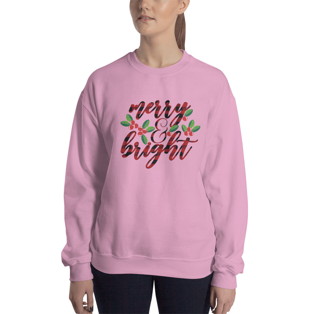 Merry & Bright Gingham Holly Sweatshirt