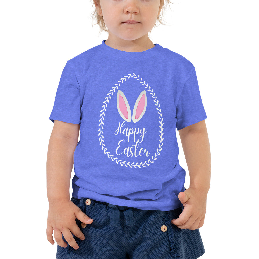 Happy Easter Laurel Egg Toddler Short Sleeve Tee