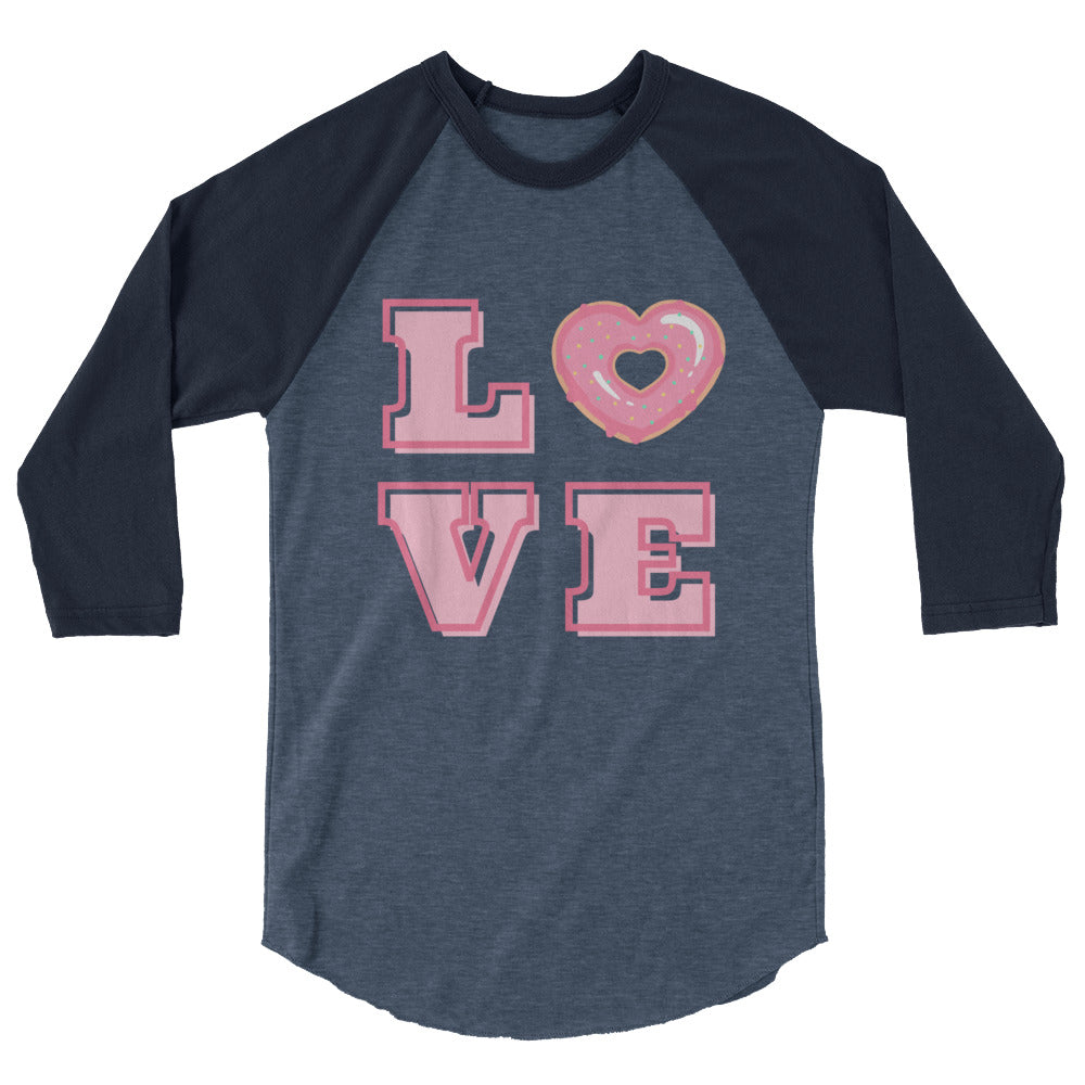 Love Heart Donut 3/4 Sleeve Raglan Shirt