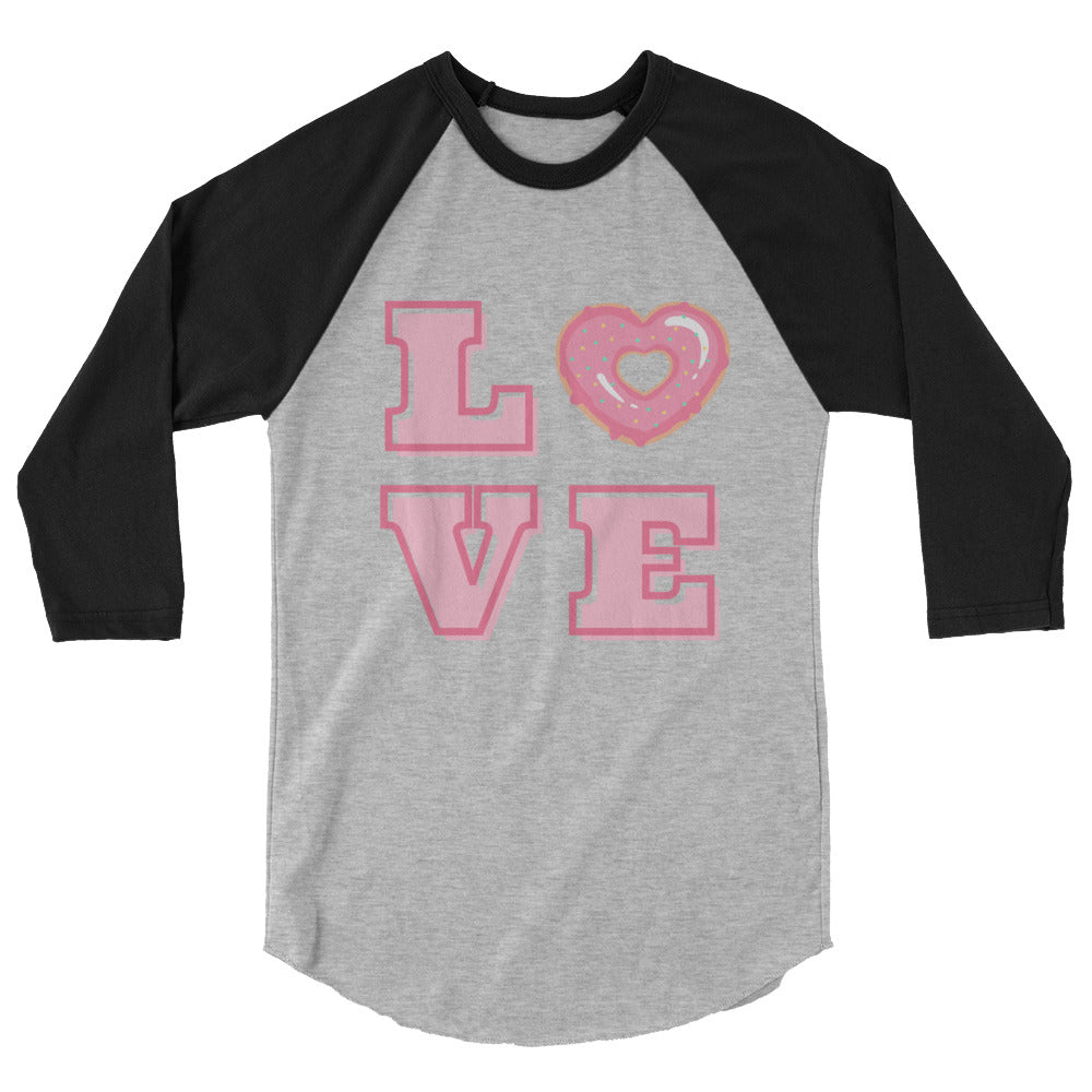 Love Heart Donut 3/4 Sleeve Raglan Shirt