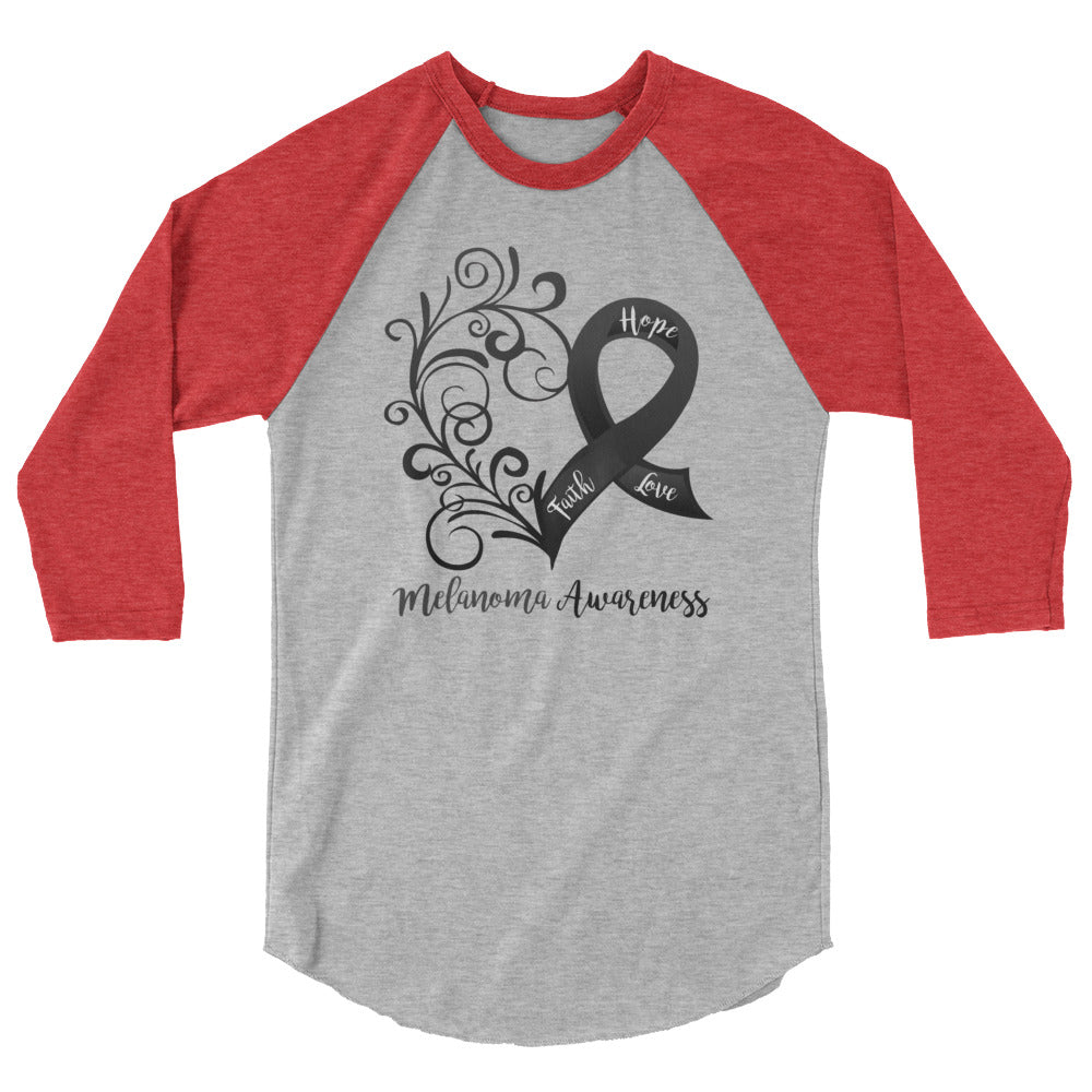 Melanoma Awareness 3/4 Sleeve Raglan Shirt