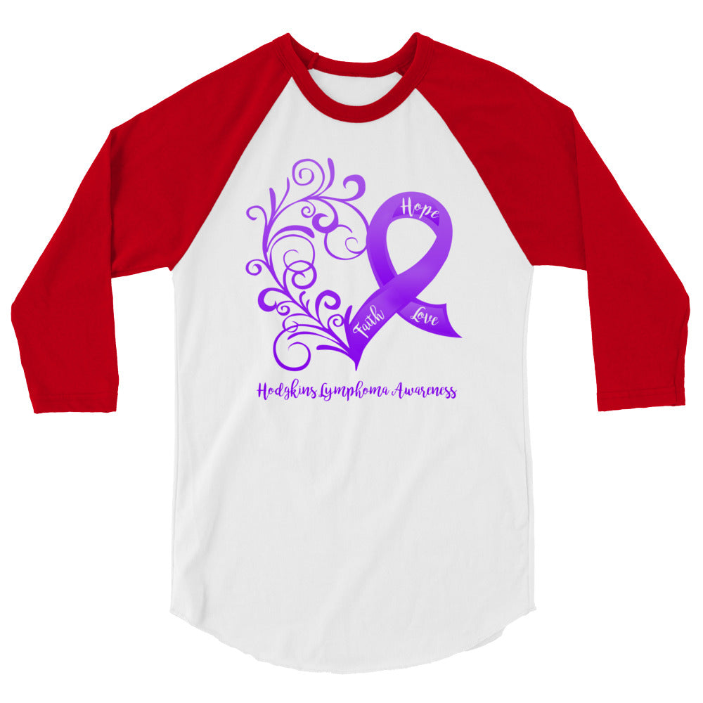 Hodgkins Lymphoma Awareness 3/4 Sleeve Raglan Shirt