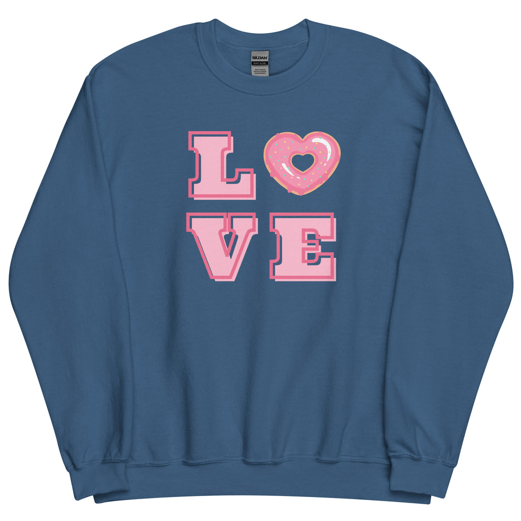 Love Heart Donut Sweatshirt - Several Colors Available