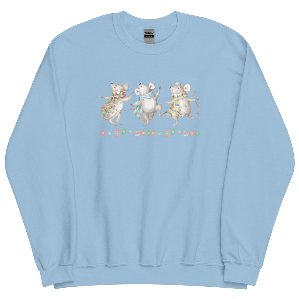 Vintage Watercolor Christmas Dancing Mice Sweatshirt