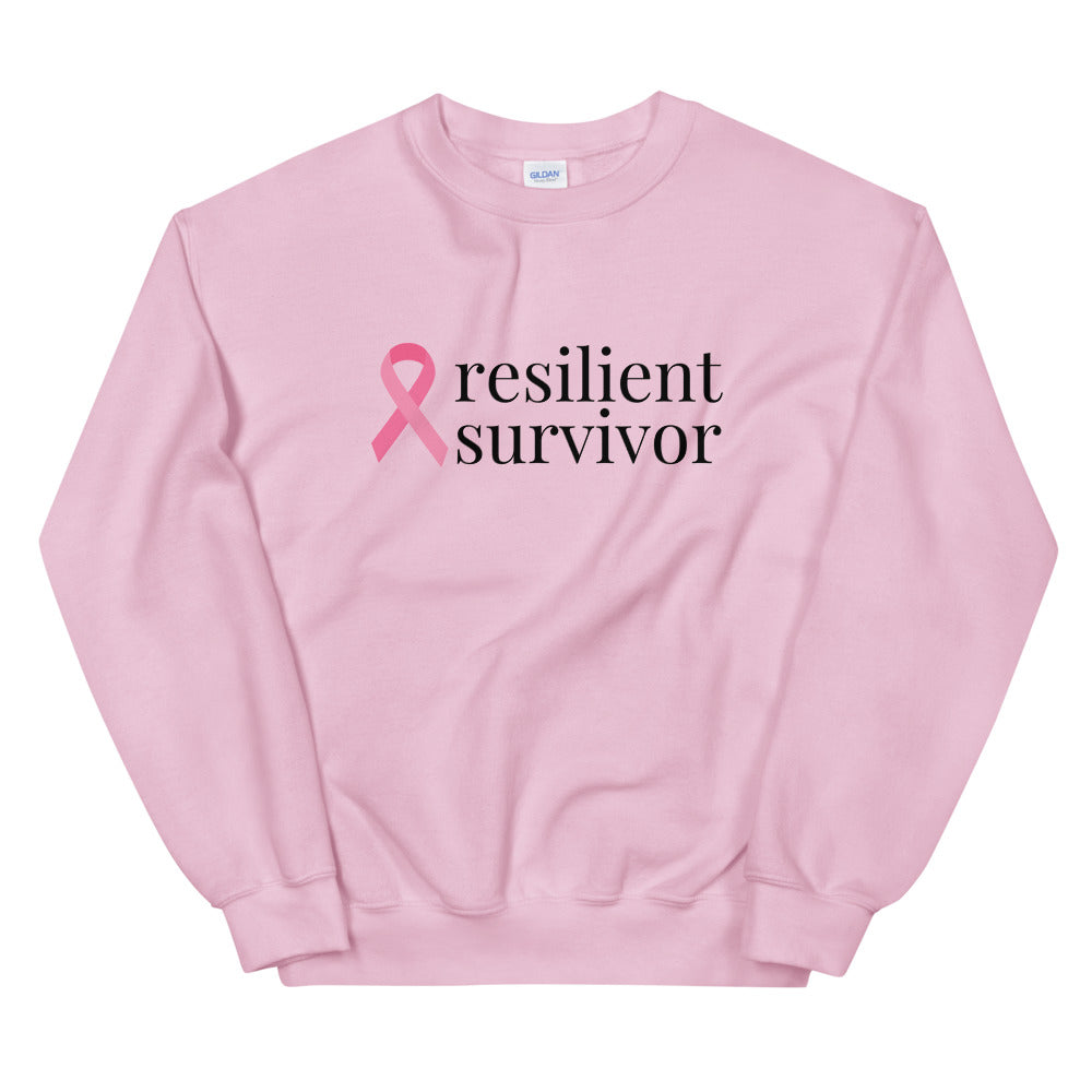 Breast Cancer resilient survivor Ribbon Sweatshirt - Several Colors Available