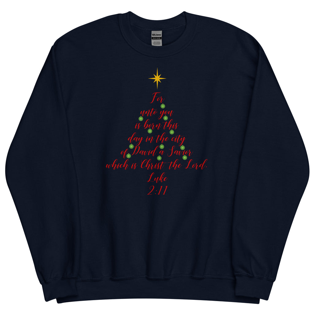 Luke 2:11 Red Christmas Sweatshirt