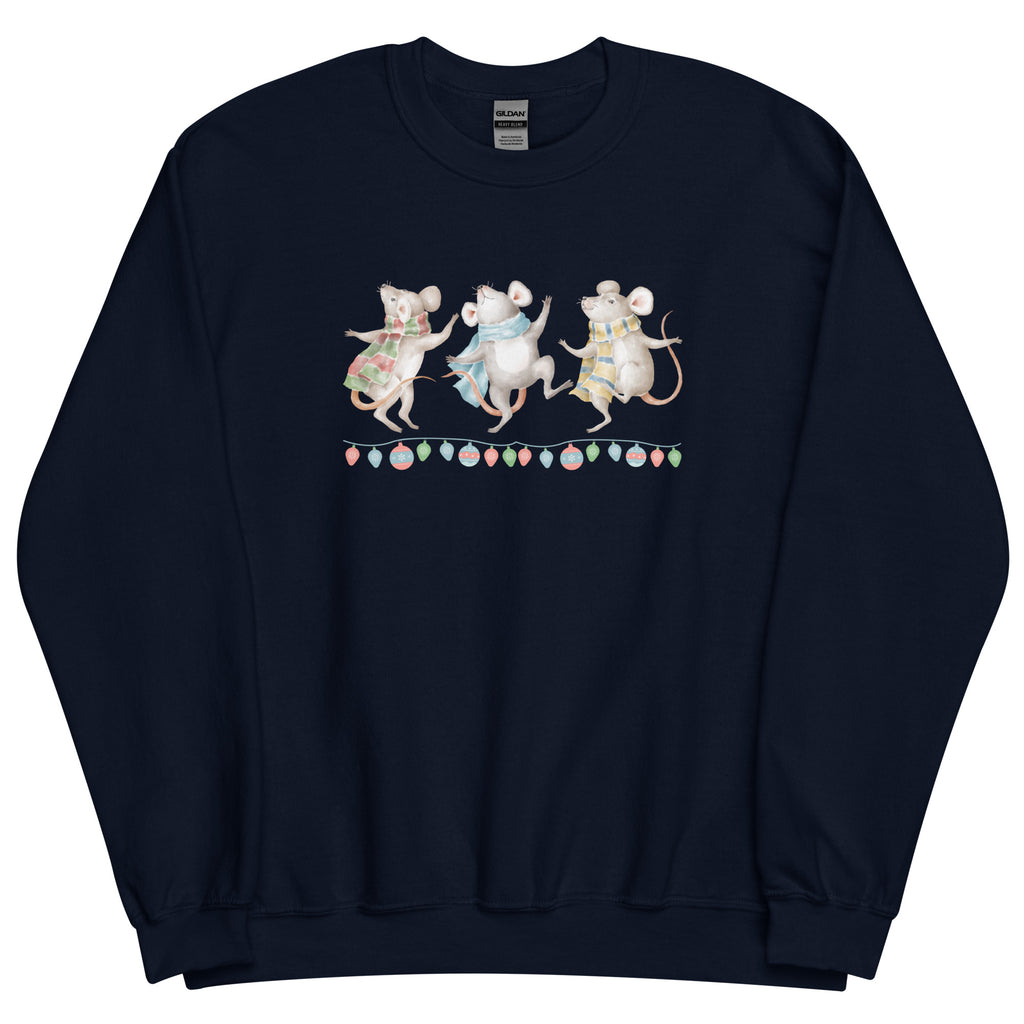 Vintage Watercolor Christmas Dancing Mice Sweatshirt
