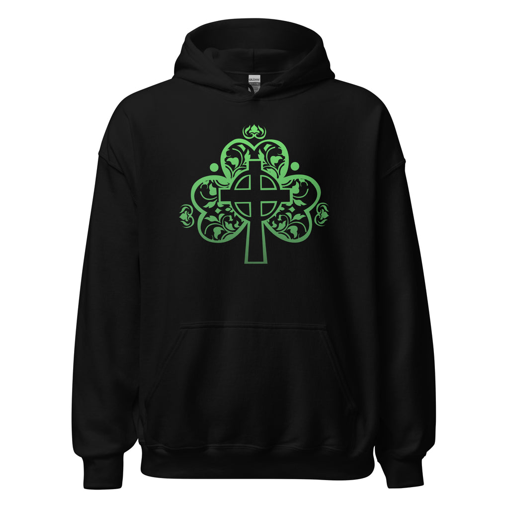 St. Patrick's Day Cross in Filigree Shamrock Hoodie - Several Colors Available