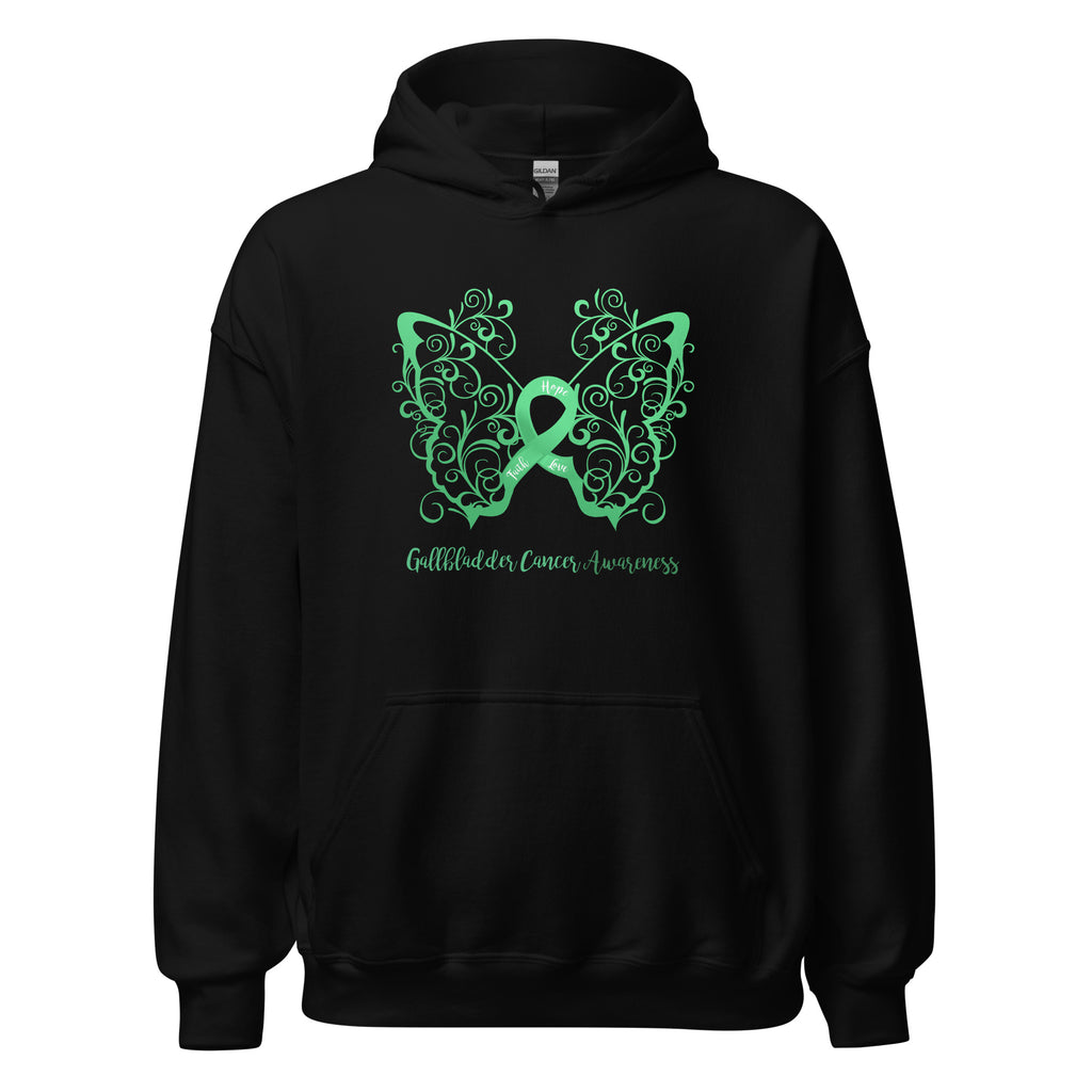 Gallbladder Awareness Filigree Butterfly Hoodie - Several Colors Available