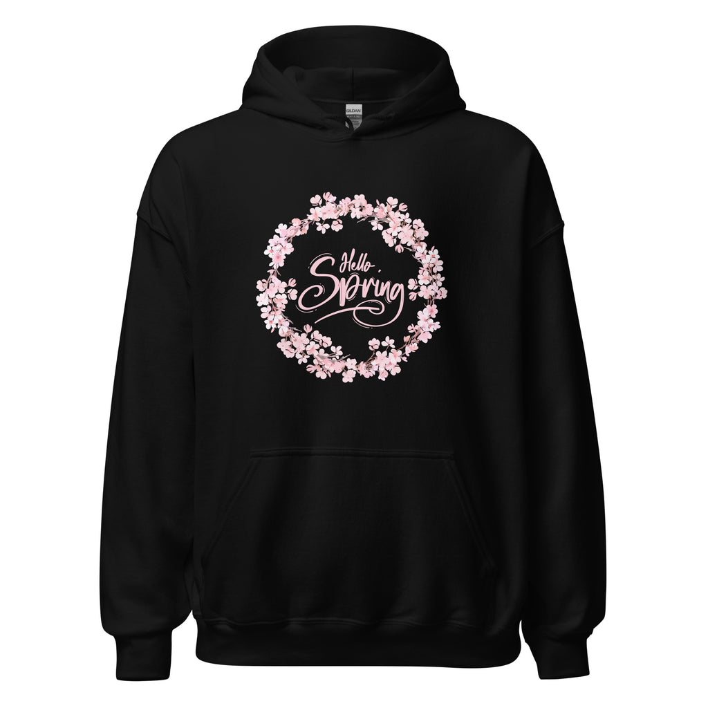 Hello Spring Dogwood Wreath Hoodie - Several Colors Available