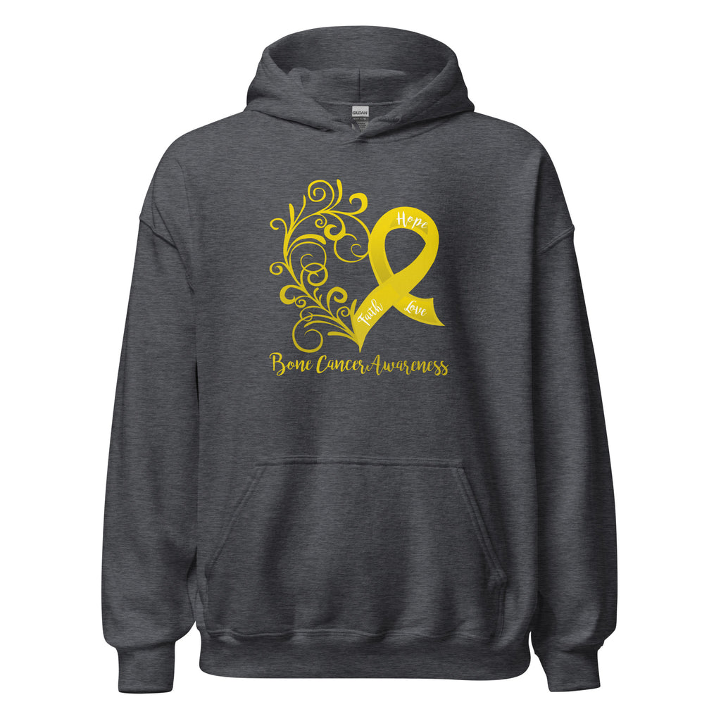 Bone Cancer Awareness Heart Hoodie - Several Colors Available