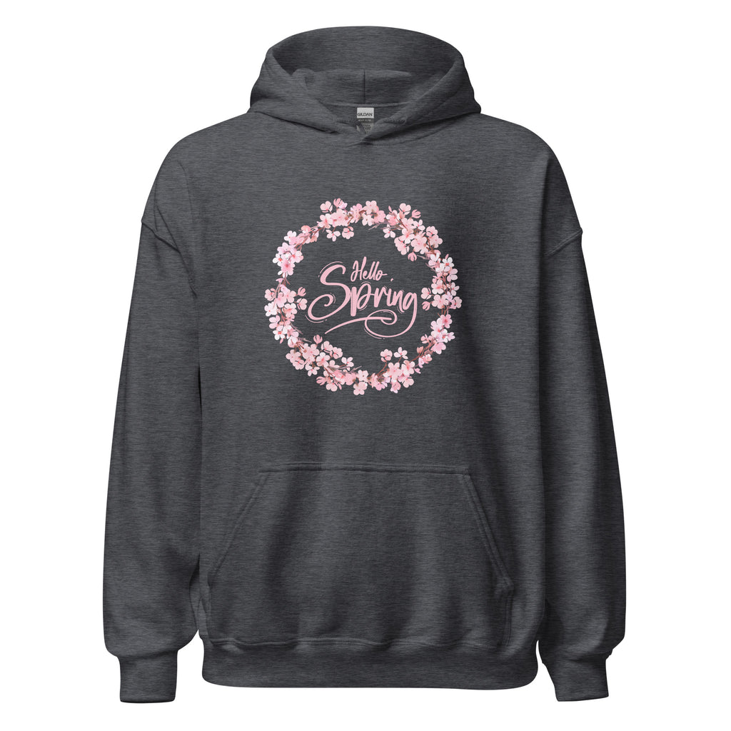 Hello Spring Dogwood Wreath Hoodie - Several Colors Available