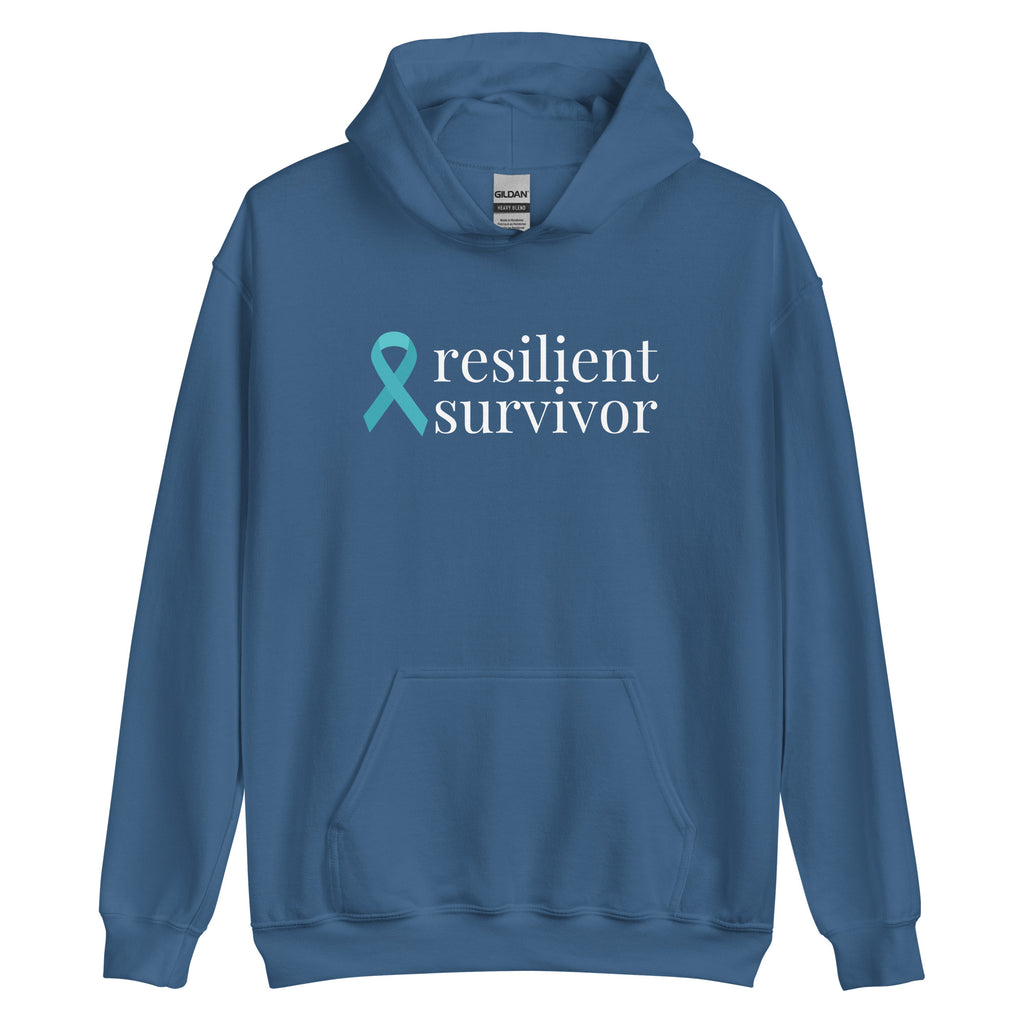 Ovarian Cancer resilient survivor Ribbon Hoodie (Several Colors Available)