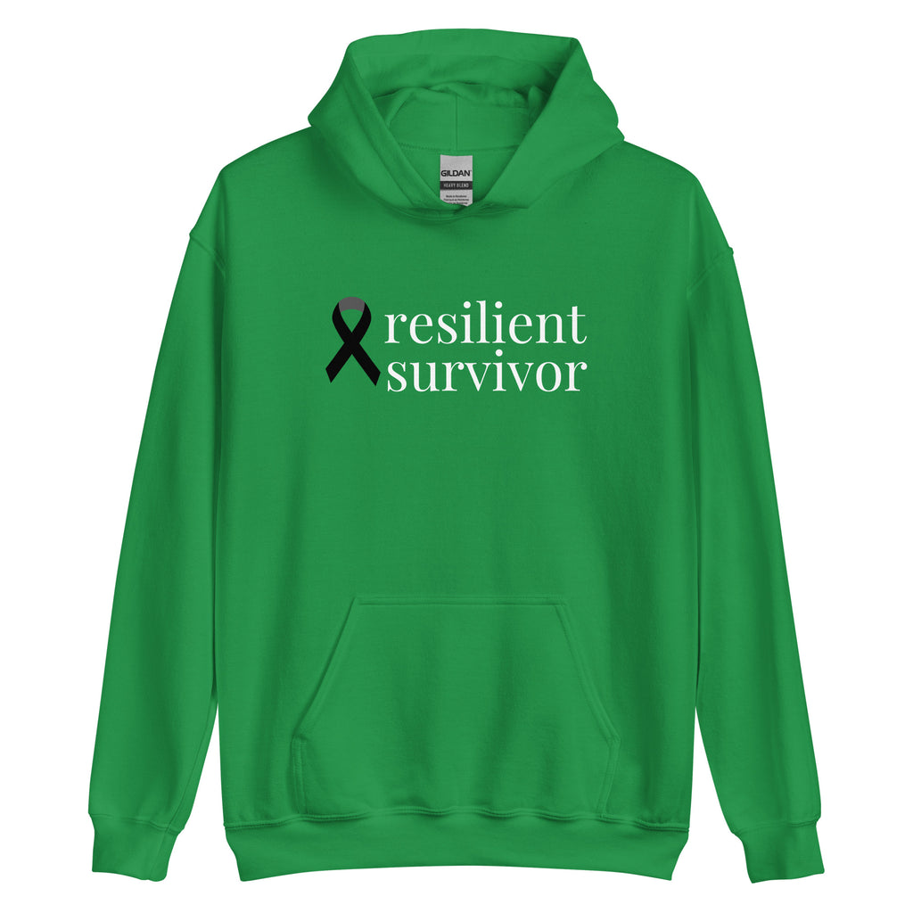 Melanoma & Skin Cancer "resilient survivor" Hoodie (Several Colors Available)