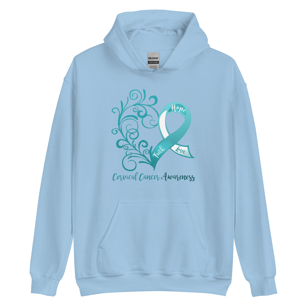 Cervical Cancer Awareness Heart Hoodie - Several Colors Available