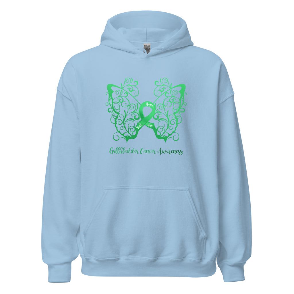 Gallbladder Awareness Filigree Butterfly Hoodie - Several Colors Available