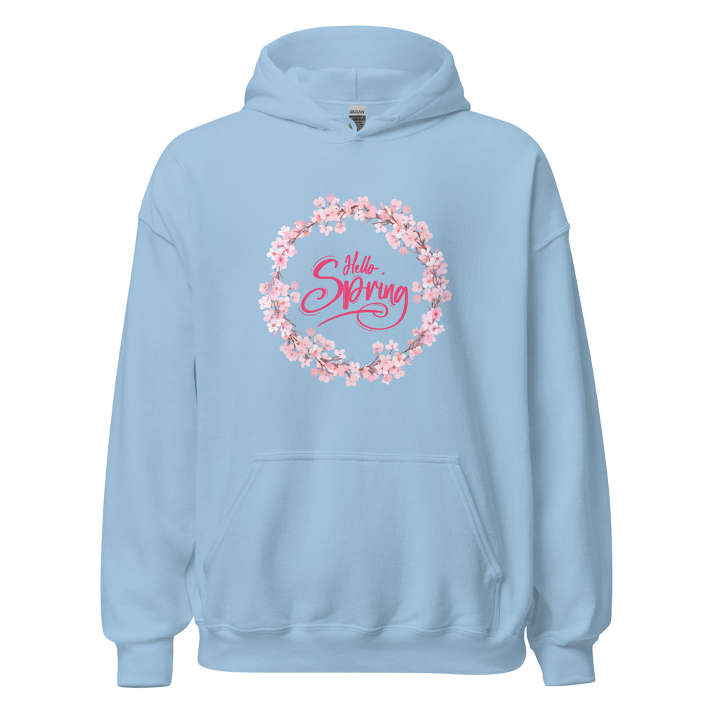 Hello Spring Dogwood Wreath Hoodie - Several Colors Available