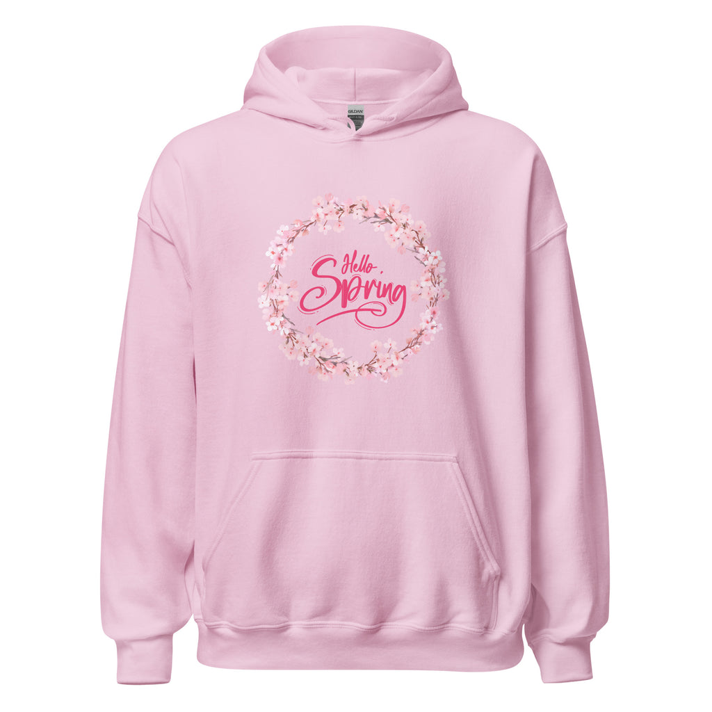 Hello Spring Dogwood Wreath Hoodie - Several Colors Available