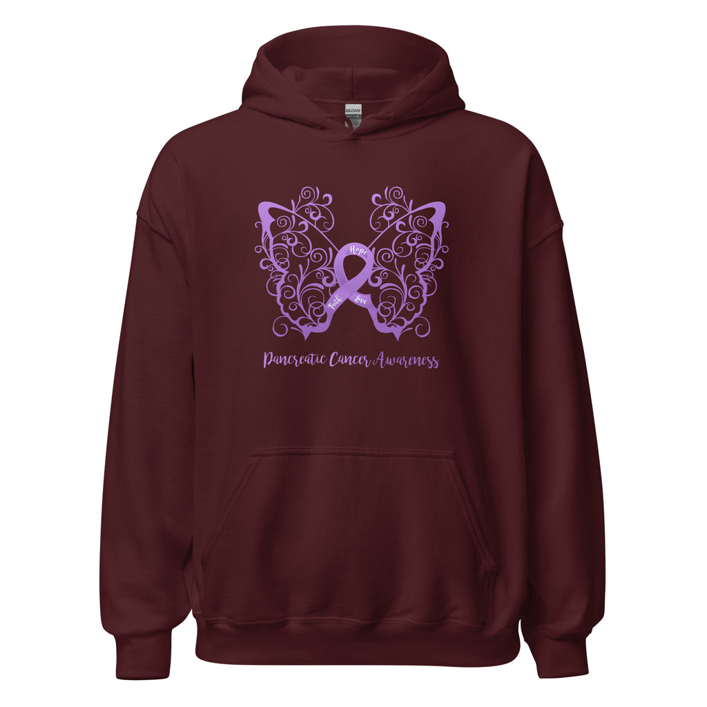 Pancreatic Cancer Awareness Filigree Butterfly Hoodie - Several Colors Available