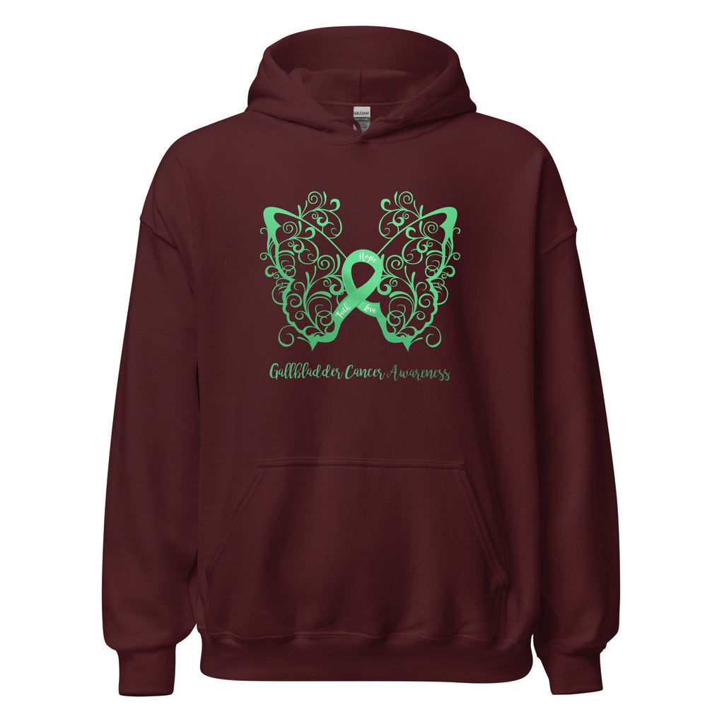 Gallbladder Awareness Filigree Butterfly Hoodie - Several Colors Available