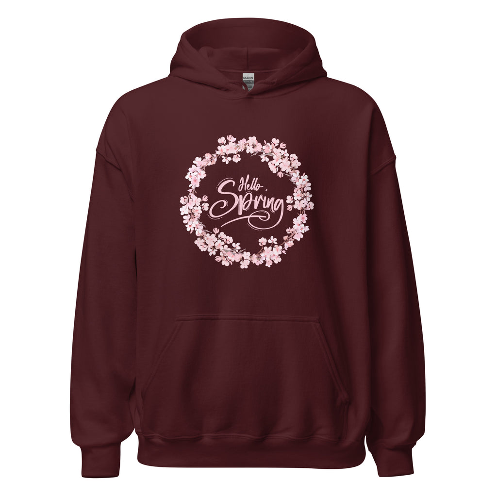 Hello Spring Dogwood Wreath Hoodie - Several Colors Available