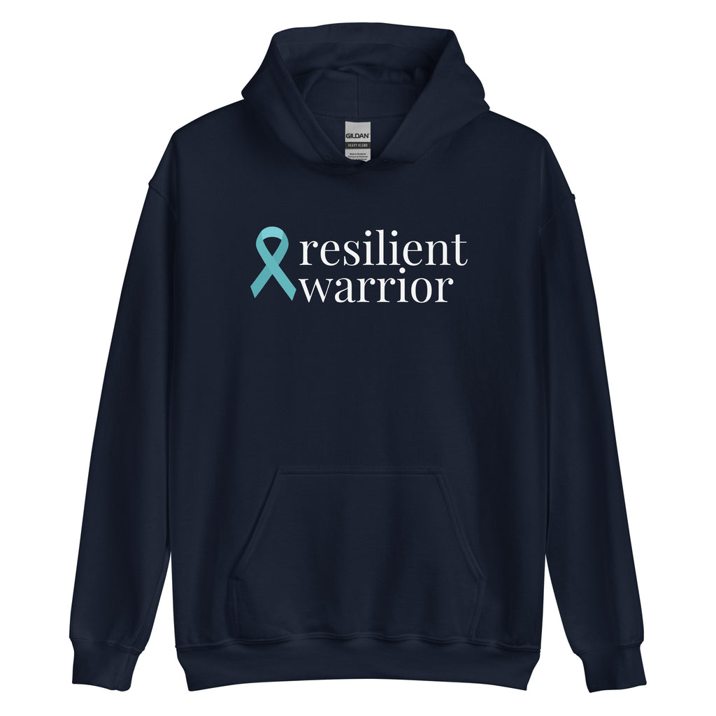 Ovarian Cancer resilient warrior Ribbon Hoodie (Several Colors Available)