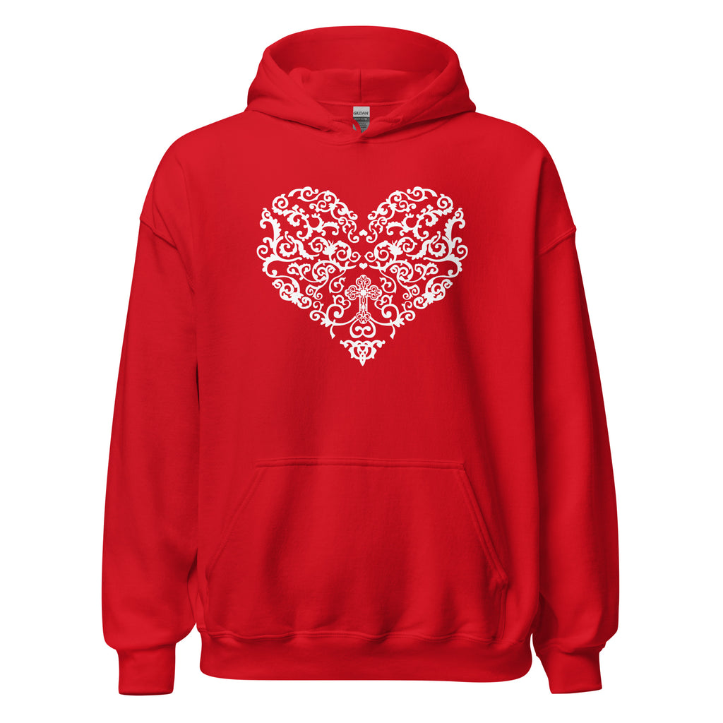 Filigree Cross in Heart Hoodie - Several Colors Available