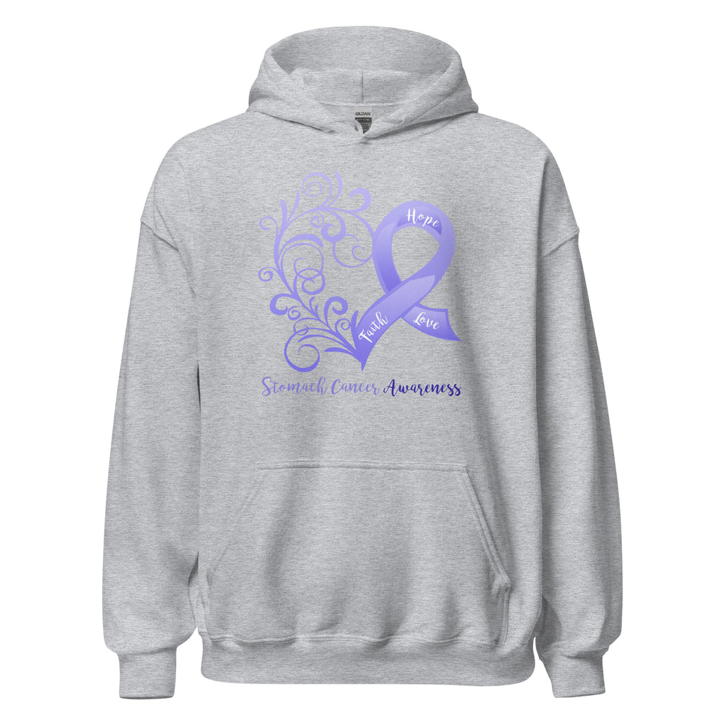 Stomach Cancer Awareness Heart Hoodie - Several Colors Available