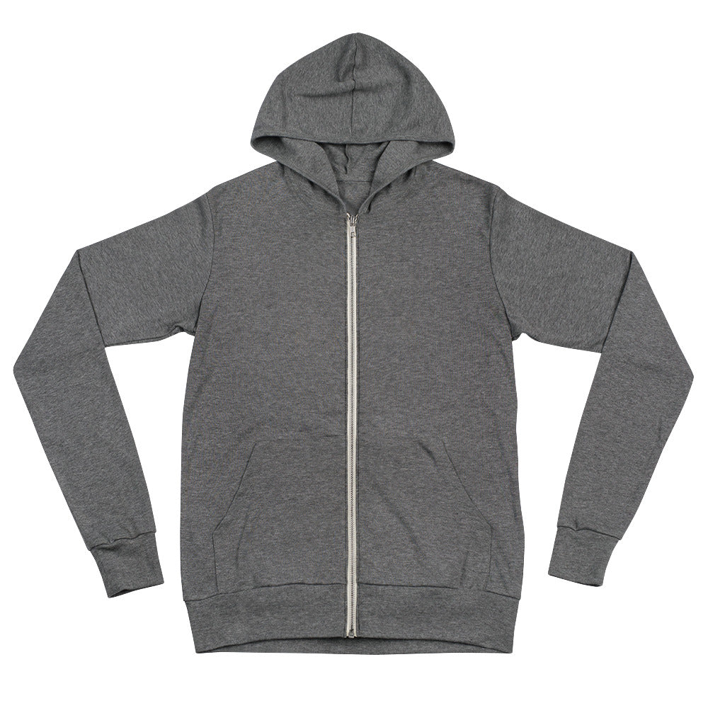 Breast Cancer "Survivor" Heart Lightweight Zip Hoodie - Design Displayed on Back