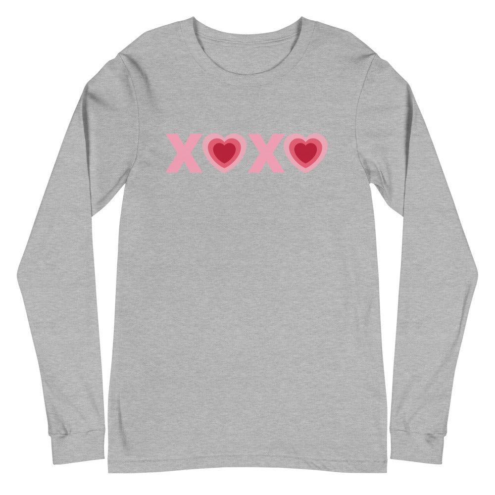 Valentines XOXO Heart Long Sleeve Tee - Light Colors
