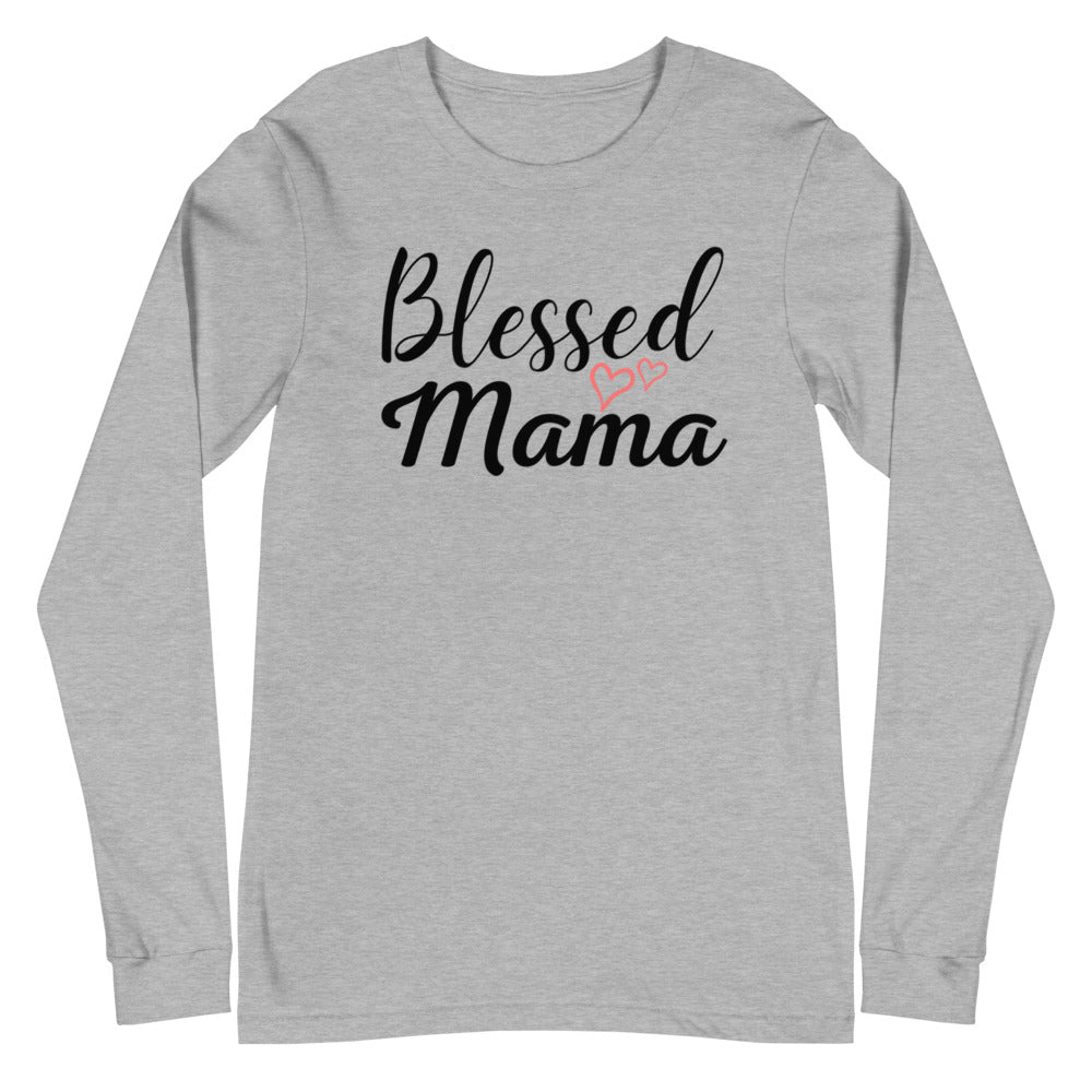 Blessed Mama Hearts Long Sleeve Tee (Several Colors Available)