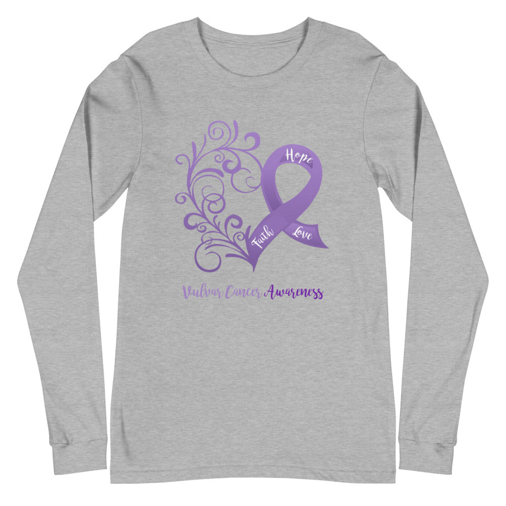 Vulvar Cancer Awareness Sleeve Tee (Several Colors Available)