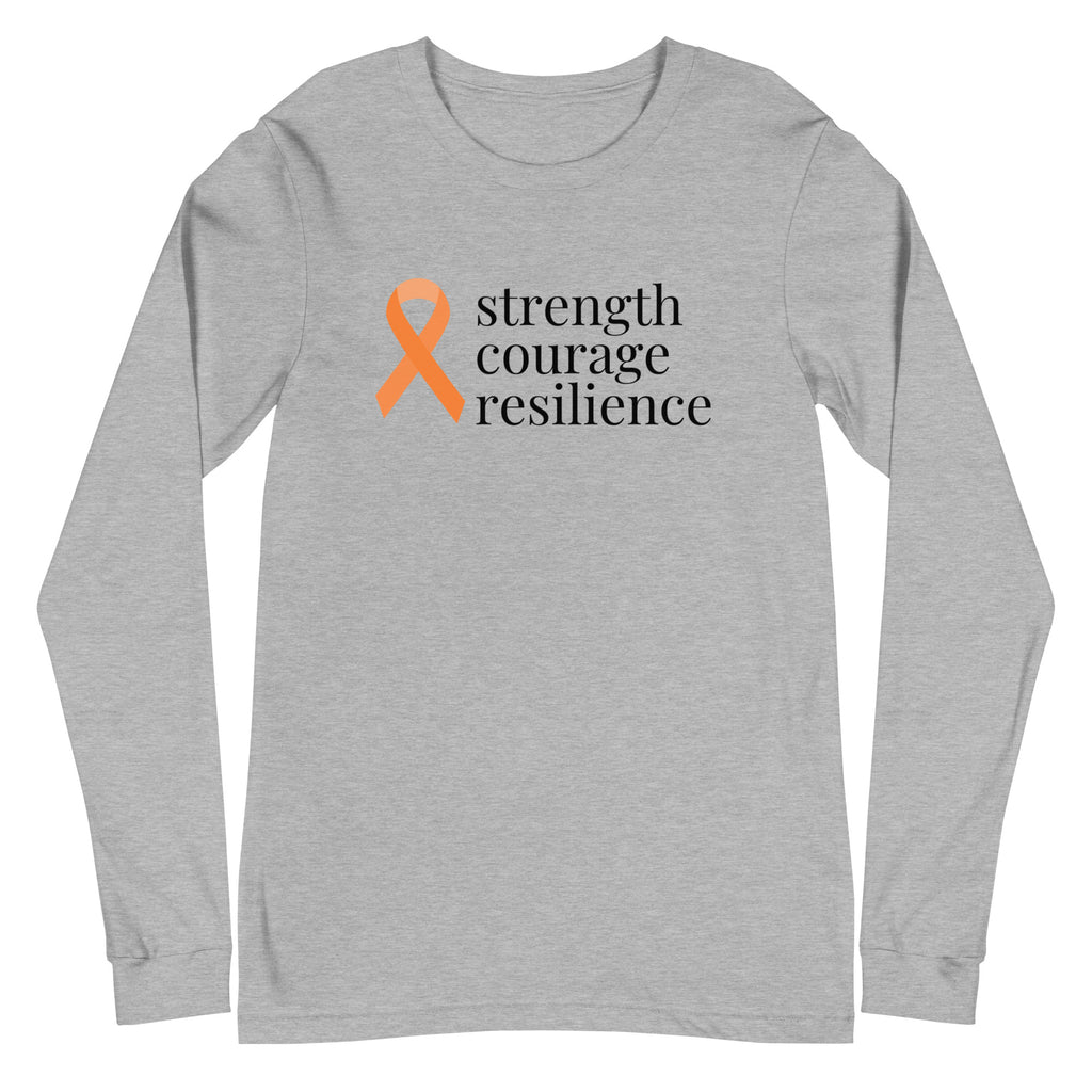 Leukemia strength courage resilience Ribbon Long Sleeve Tee