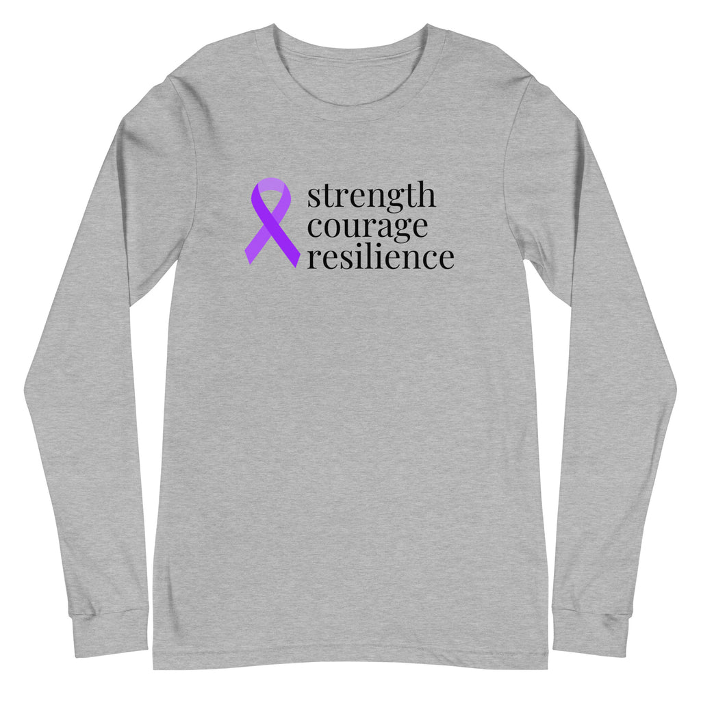 Hodgkins strength courage resilience Ribbon Long Sleeve Tee