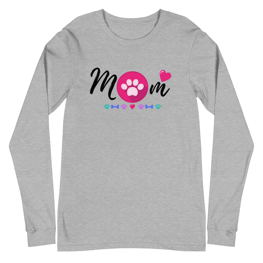 Dog Mom Heart Long Sleeve Tee - Several Colors Available