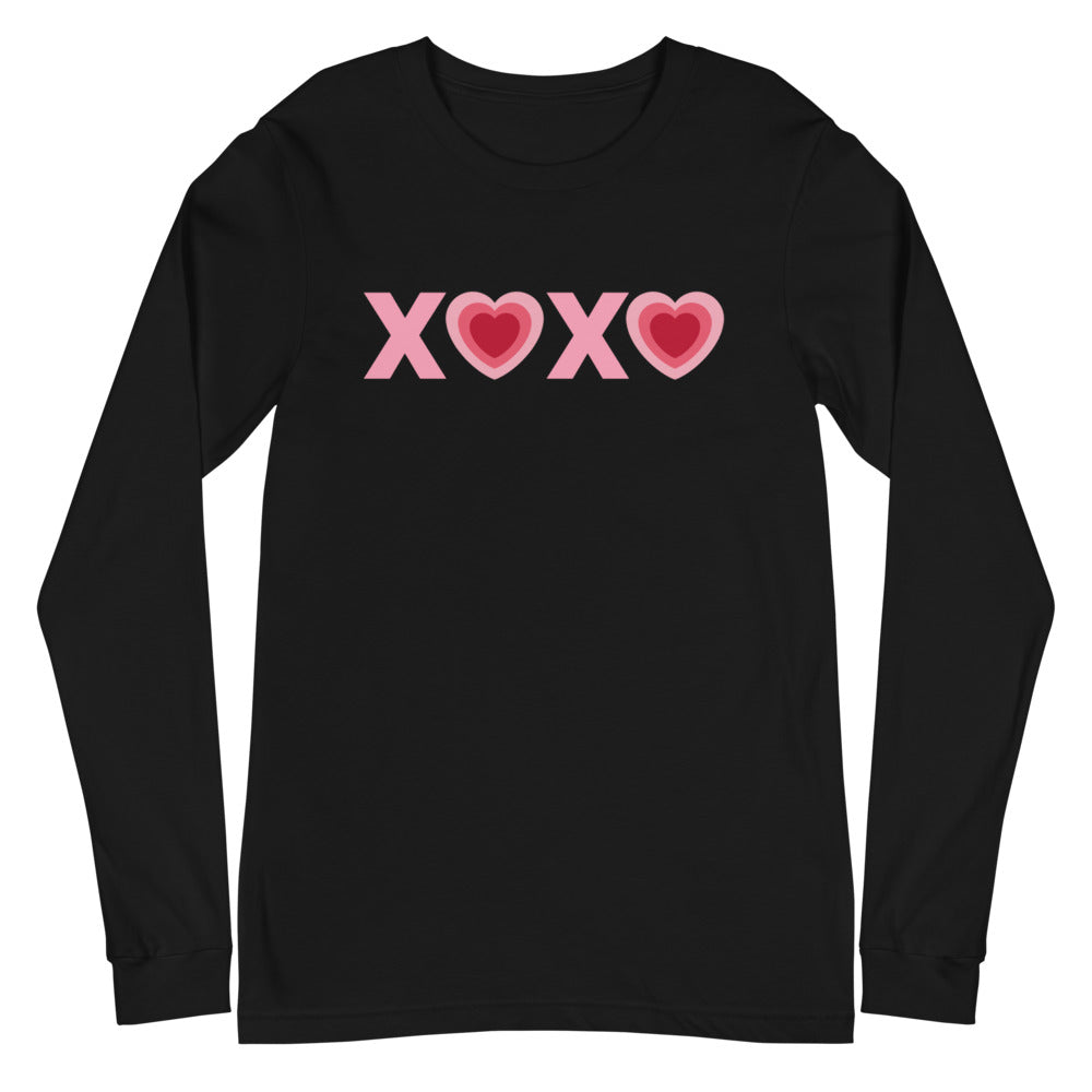 Valentines XOXO Heart Long Sleeve Tee - Dark Colors