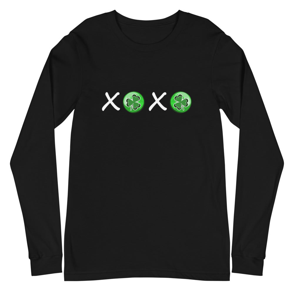 St Patrick's Day XOXO Shamrock Long Sleeve Tee (Several Colors Available)