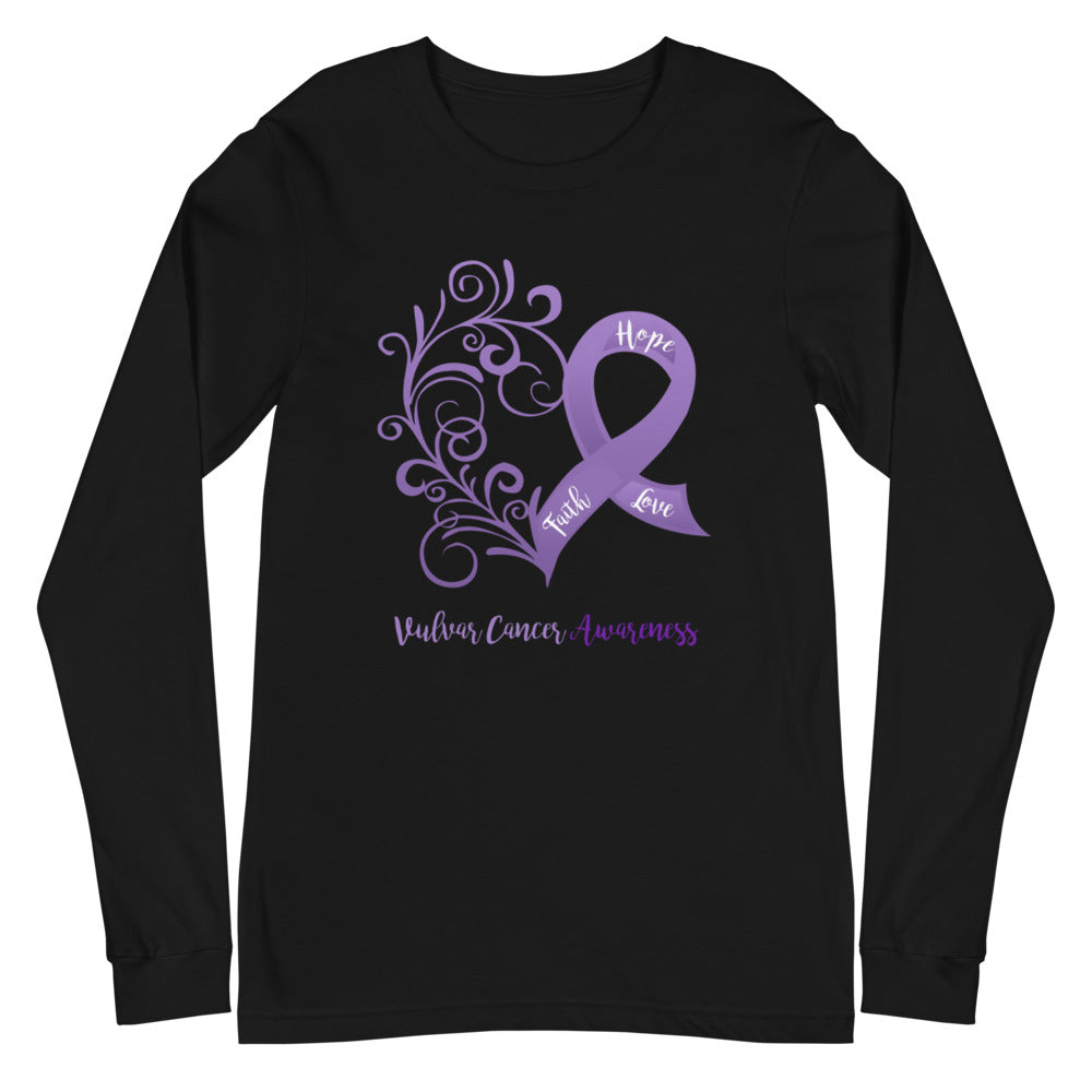 Vulvar Cancer Awareness Sleeve Tee (Several Colors Available)