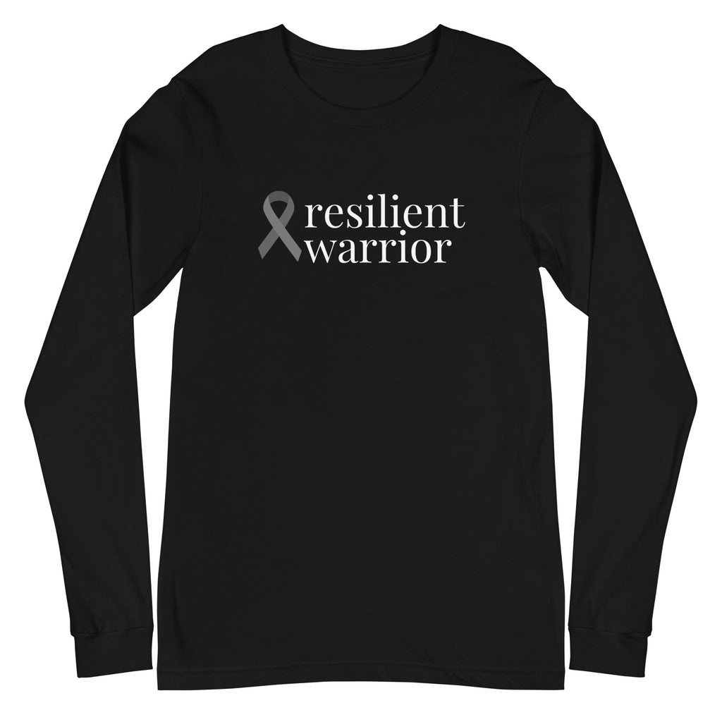 Brain Cancer "resilient warrior" Long Sleeve Tee (Several Colors Available)