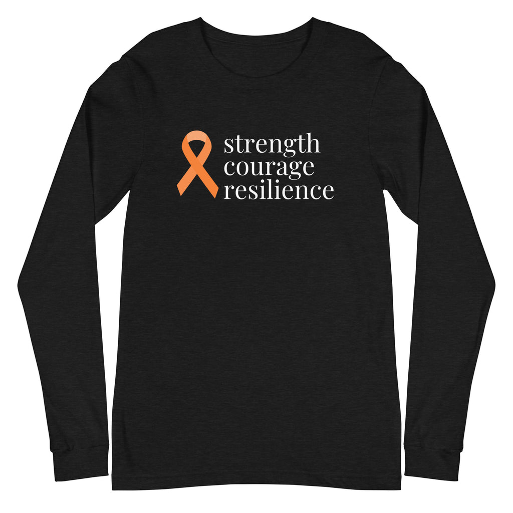 Leukemia strength courage resilience Ribbon Long Sleeve Tee