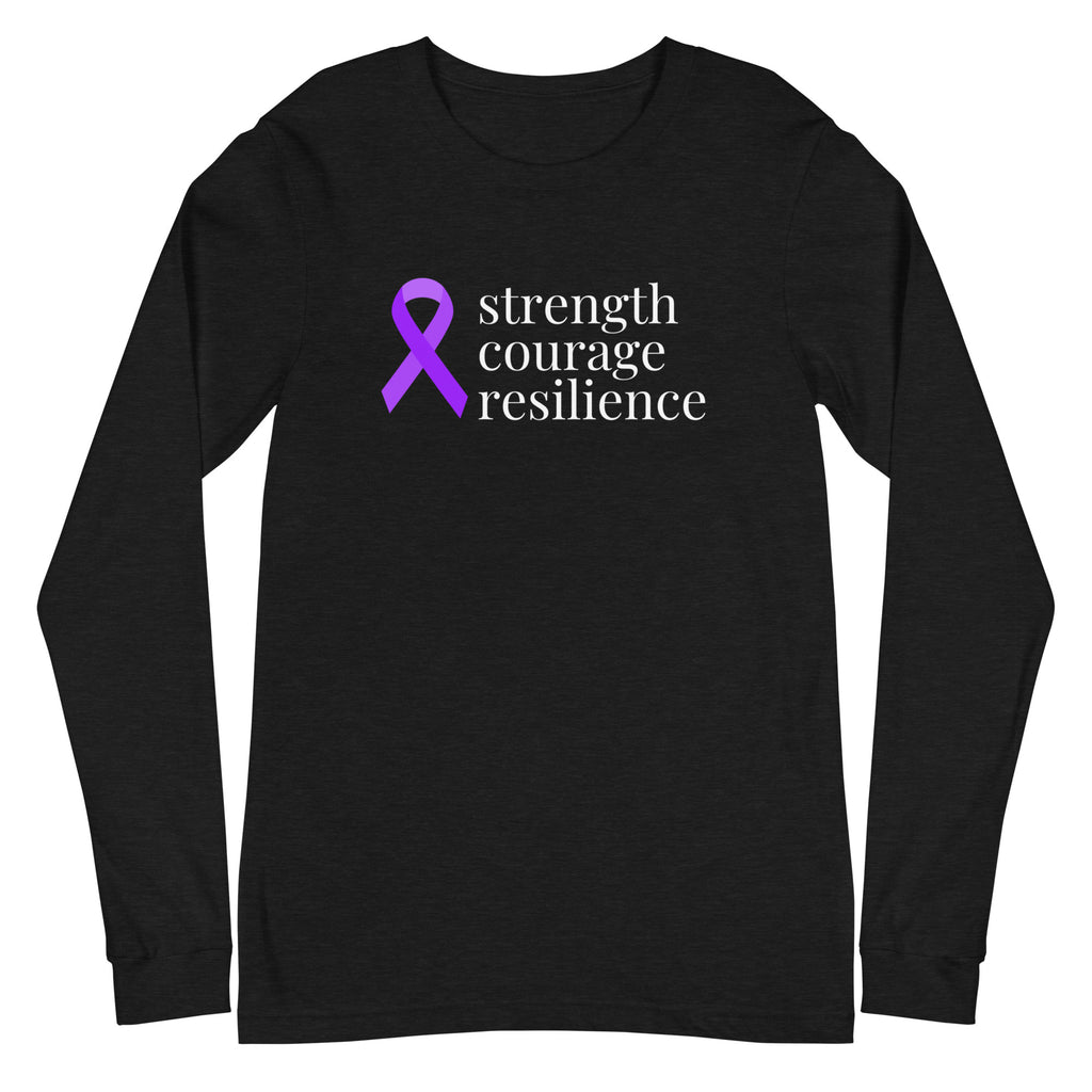 Hodgkins strength courage resilience Ribbon Long Sleeve Tee