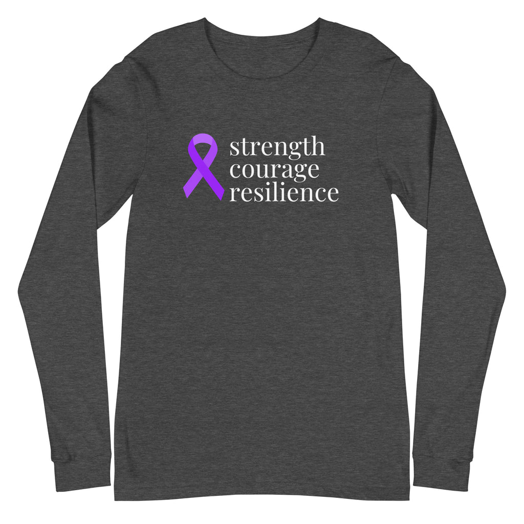Hodgkins strength courage resilience Ribbon Long Sleeve Tee