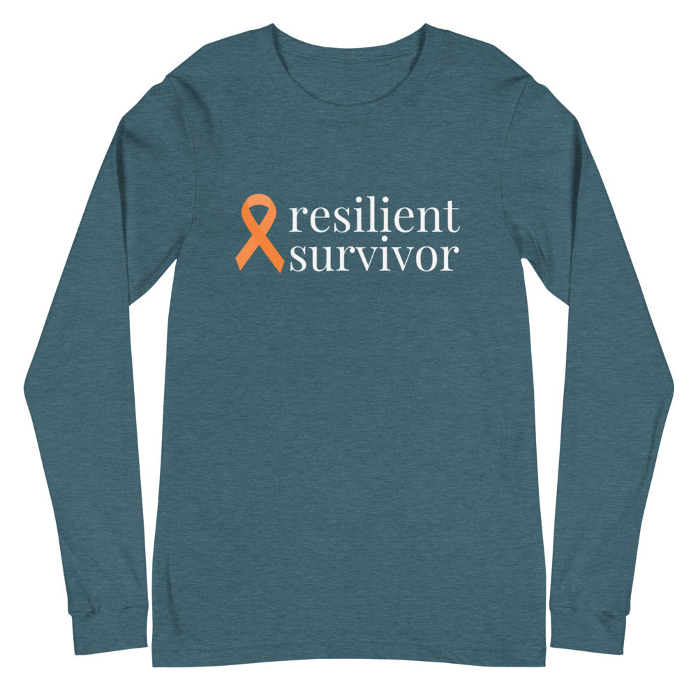 Leukemia resilient survivor Ribbon Long Sleeve Tee - Several Colors Available