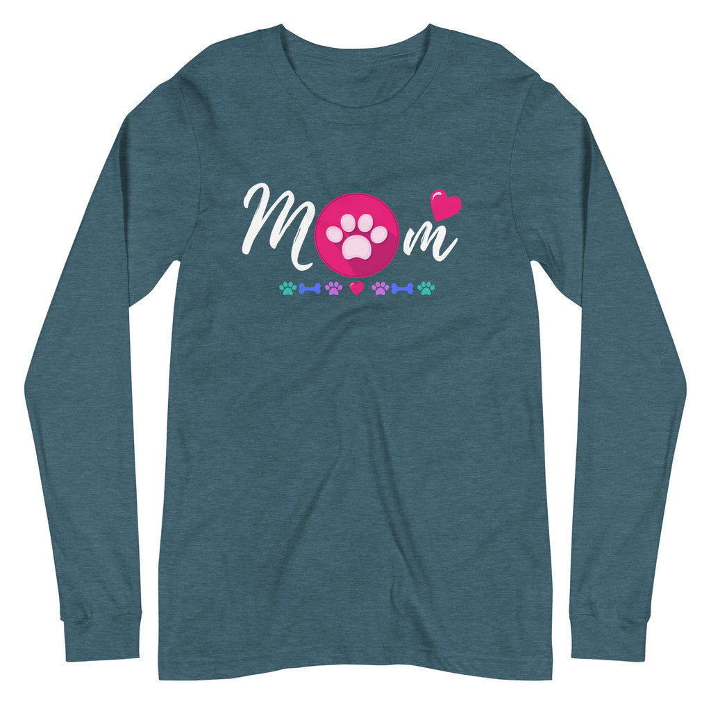 Dog Mom Heart Long Sleeve Tee - Several Colors Available