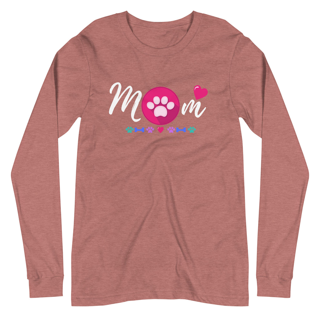 Dog Mom Heart Long Sleeve Tee - Several Colors Available