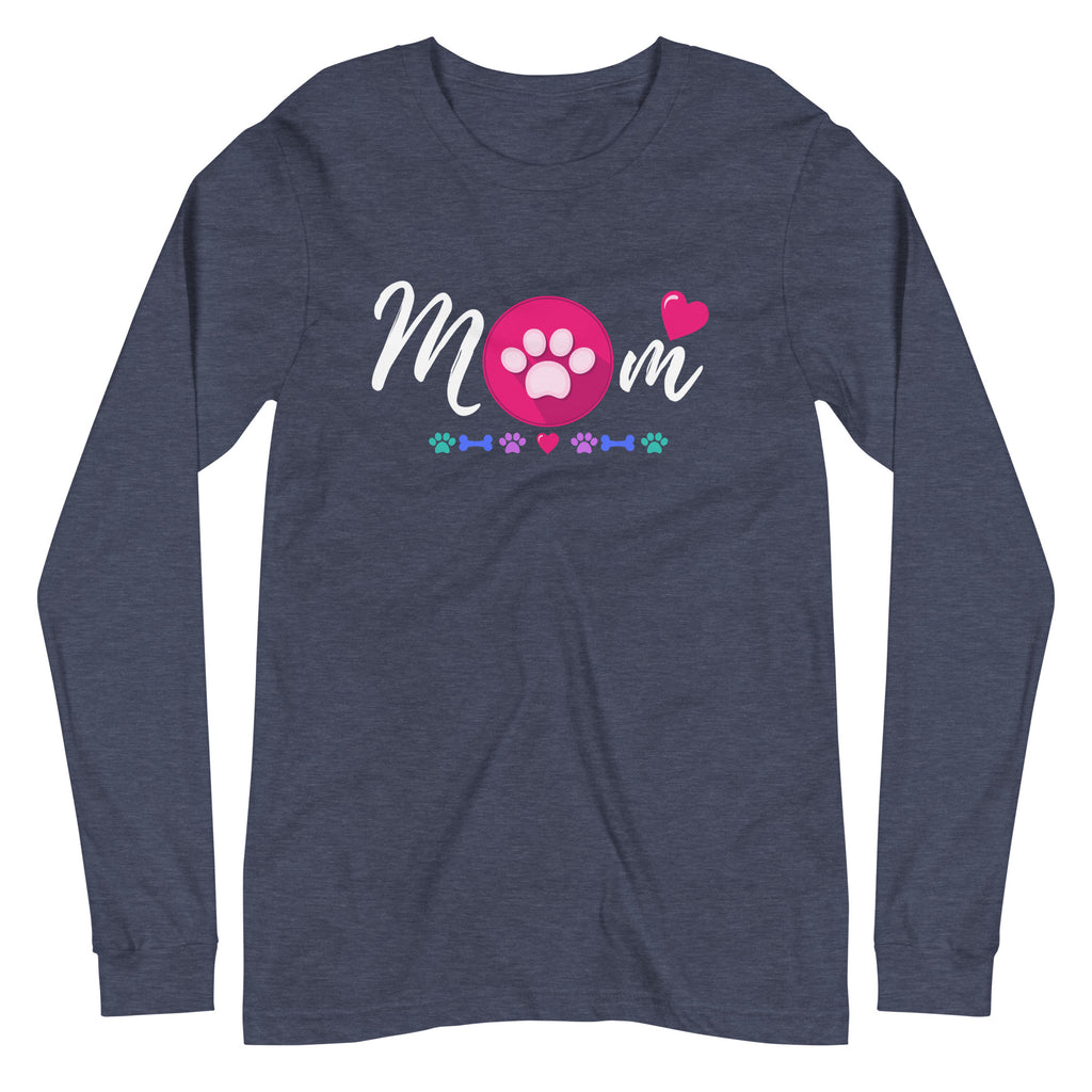 Dog Mom Heart Long Sleeve Tee - Several Colors Available