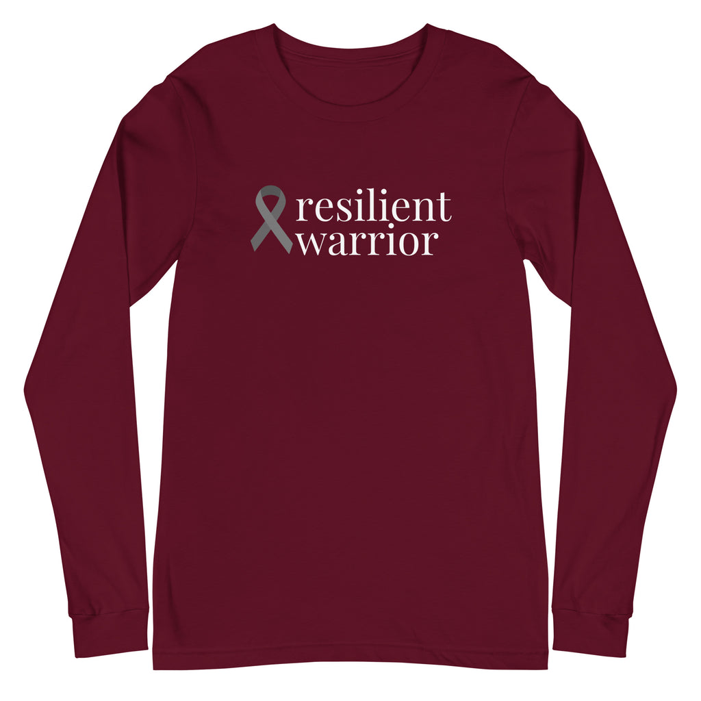 Brain Cancer "resilient warrior" Long Sleeve Tee (Several Colors Available)