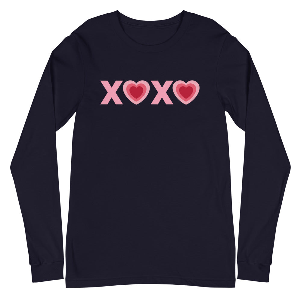 Valentines XOXO Heart Long Sleeve Tee - Dark Colors