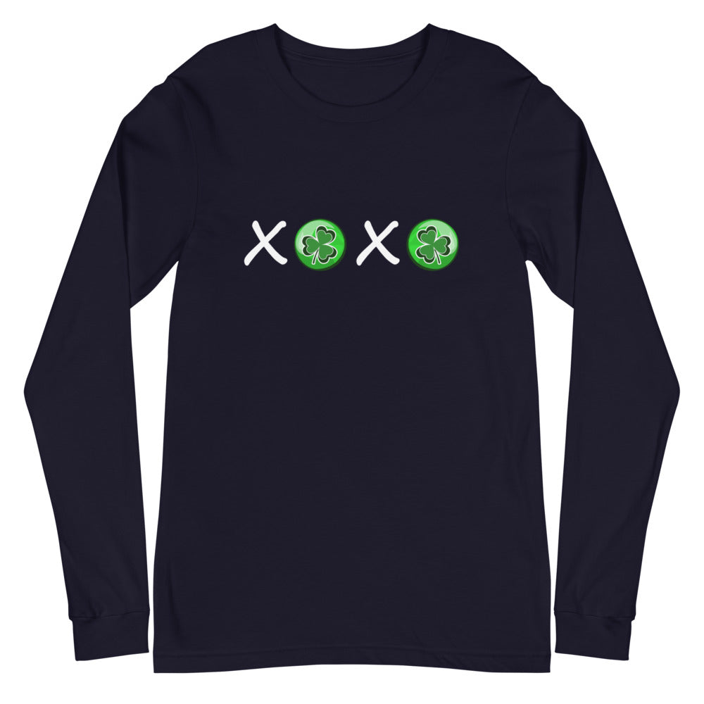 St Patrick's Day XOXO Shamrock Long Sleeve Tee (Several Colors Available)