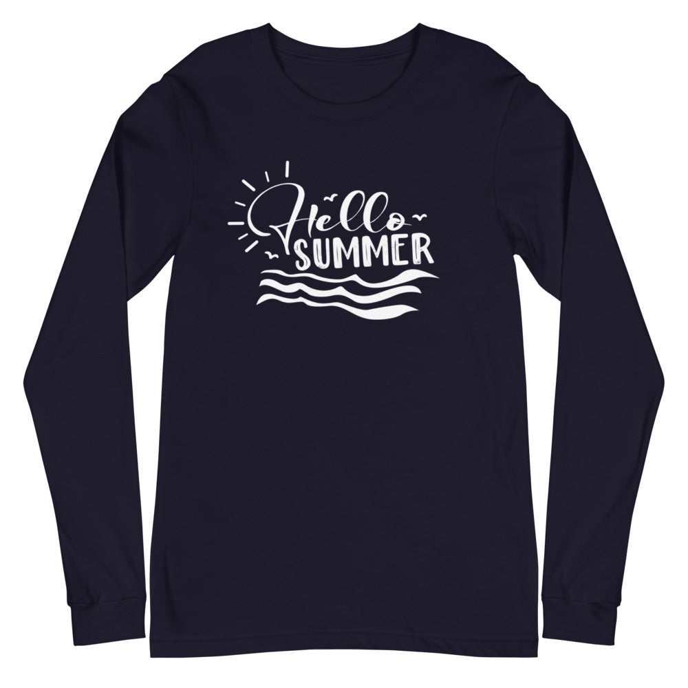 Hello Summer Long Sleeve Tee (Several Colors Available)